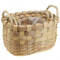 Product Plant basket cachepot with handles nature 22/27/33cm set of 3