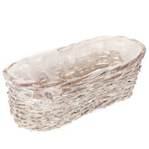 Product White Oval Wicker Plant Basket with Liner 37cm