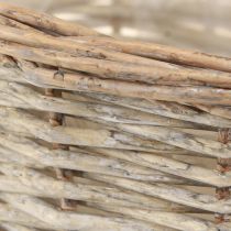 Product Plant basket wicker basket natural grey-white Ø25 H21cm 2pcs