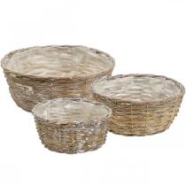 Product Plant basket wicker basket white washed Ø21.5/26/Ø31cm set of 3