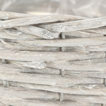 Product Wicker plant basket set, white-grey, shabby chic decoration, 3 pieces
