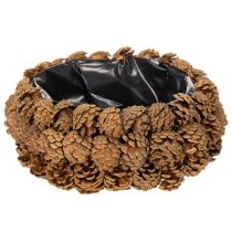 Product Round Pinecone Bowl for Planting, 30cm, Natural Brown