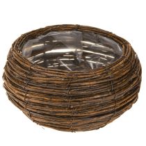Product Plant basket round with foil wicker basket brown Ø32/23cm set of 2