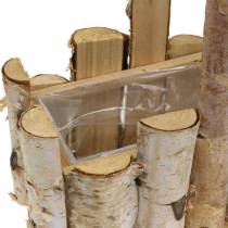 Planting basket birch branches with handle 24x14.5cm H25.5cm