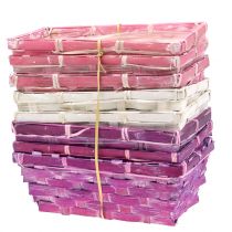 Product Chip basket square purple/white/pink 8 pieces