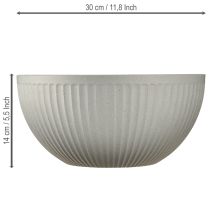 Product Plant pot plastic grey mottled bowl with grooves Ø30cm