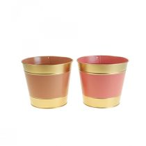 Product Planter flower pot metal cachepot Ø13cm H12cm 4pcs