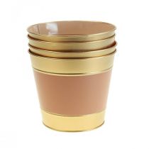 Product Planter flower pot metal cachepot Ø17cm H14.5cm 4pcs