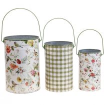 Product Plant pot vintage decorative metal bucket Ø18/15/12cm set of 3