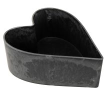 Product Plant bowl heart decorative plastic bowl anthracite 13×16×6.5cm