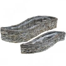 Plant bowl, plant box gray 48.5/31.5 cm set of 2