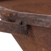 Product Planting tray, rust-colored pan with handle, metal planter, Ø31cm