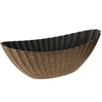 Product Plant bowl with grooves oval anthracite gold 41.5×16×16cm