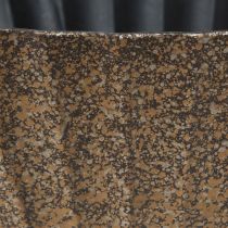 Product Plant bowl with grooves oval anthracite gold 41.5×16×16cm
