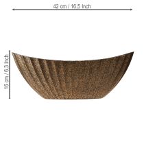Product Plant bowl with grooves oval anthracite gold 41.5×16×16cm