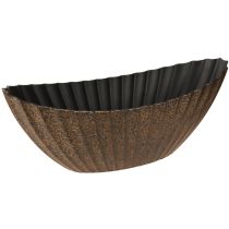 Product Oval plant pot Planter with grooves Anthracite Gold 24 cm