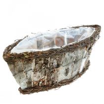 Product Plant bowl oval jardiniere birch bark vines 36x13x12cm