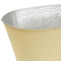Plant bowl metal flower bowl oval yellow 25x14.5x10cm