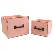 Product Plant drawer plant box wood Peach 12.5/16cm set of 2