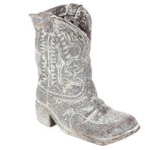 Product Cowboy Boot Planter 24cm Polyresin Grey Stone Look