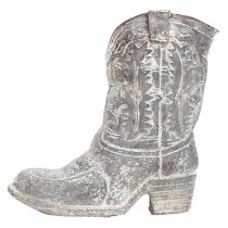 Product Cowboy Boot Planter 24cm Polyresin Grey Stone Look