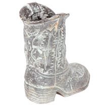 Product Cowboy Boot Planter 24cm Polyresin Grey Stone Look