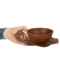 Product Planting cup with saucer, plant pot, rust finish, Ø19.5cm, H8cm