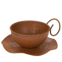 Product Vintage rust-colored plant pot and saucer, Ø17.5cm H6cm