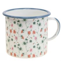 Plant cup enamel decorative cup flower motifs Ø11cm