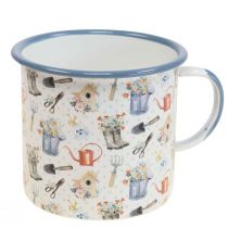 Plant cup enamel decorative cup garden motifs Ø11cm