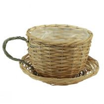Product Plant cup basket willow plant pot natural green Ø18.5cm