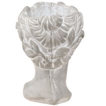 Product Plant Pot Woman's Head Decorative Planter White Washed 15×16×21cm