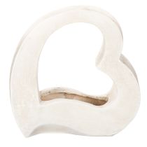 Product White Open Heart-Shaped Planter for Floral Arrangements, 19cm