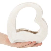 Product White Open Heart-Shaped Planter for Floral Arrangements, 19cm