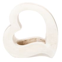 Product White Open Heart-Shaped Planter for Floral Arrangements, 19cm