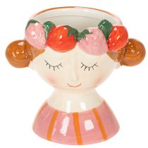 Product Flower pot Sleeping girl with strawberries Spring décor for living room 13cm