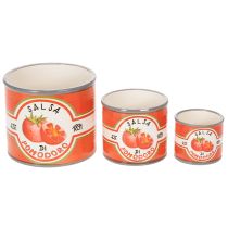 Product Decorative ceramic plant pots with tomato design for stylish home accents, 14cm, set of 3