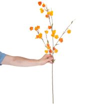 Product Artificial Physalis Branch with Flowers, 95 cm, Orange, for Indoor Decoration