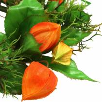 Product Artificial Physalis Wreath Orange, Green Ø28cm Autumn Decoration