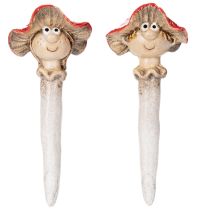 Product Red Mushroom Stick Figures – Boy and Girl Ceramic Set, 13cm – Pack of 2