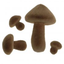Mushrooms brown flocked 12pcs