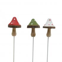 Wooden mushrooms to stick assorted 4cm 12pcs