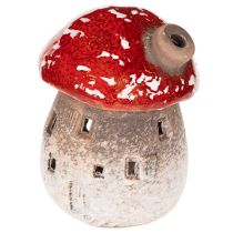 Product Mushroom House Light House Decorative Figurine Fly Agaric with Chimney 10cm 2pcs
