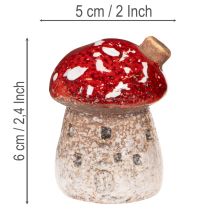 Product Mushroom House Decoration Miniature Fly Agaric 6cm 2pcs