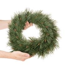 Product 40cm Artificial Pine Wreath with Small Cones