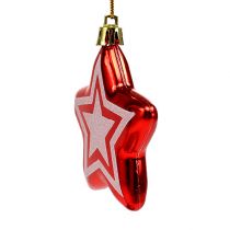 Product Star for hanging Red, white Plastic 8,5cm 2pcs