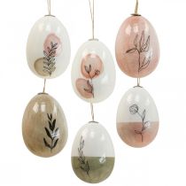 Plastic Easter eggs for hanging Ostedeko Ø5cm H7cm 6pcs