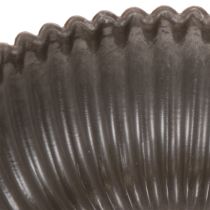 Product Set of 2 Anthracite Round Decorative Bowls with Ribbed Design – 15cm