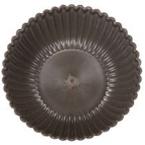 Product Set of 2 Anthracite Round Decorative Bowls with Ribbed Design – 15cm