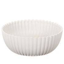 Product Round White Ribbed Bowl, 15cm, Set of 2, for Versatile Indoor Decoration